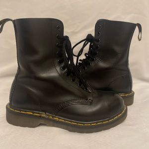 Dr. Martens Black Leather Moto Boots